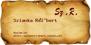 Szlanka Róbert névjegykártya