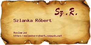 Szlanka Róbert névjegykártya